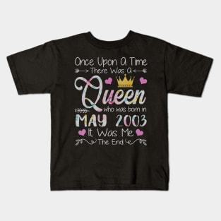 Girls 17th Birthday Queen May 2003 Queen Birthday Kids T-Shirt